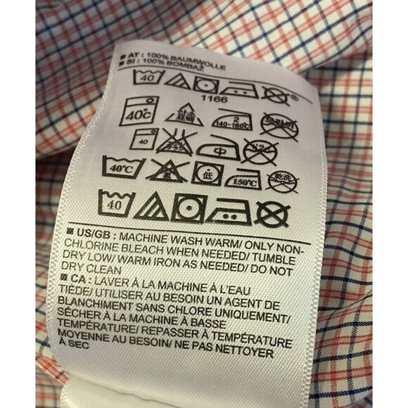 Banana Republic Soft Wash Mens Medium Blue/Red Plaid Long Sleeve Button Up Shirt - Picture 6 of 8